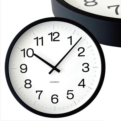 KATOMOKU muku clock 16 LL Черный km-116BKRC Настенные часы с плавным ходом, диаметр 38 см (Радиоуправляемые часы)
