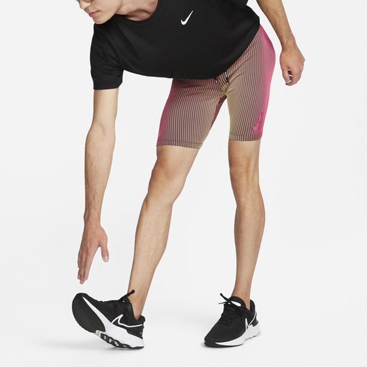 Nike Dri-FIT полосатый логотип с эластичной резинкой на талии, облегающие спортивные шорты, мужские брюки, розовый, черный, DM4623-016