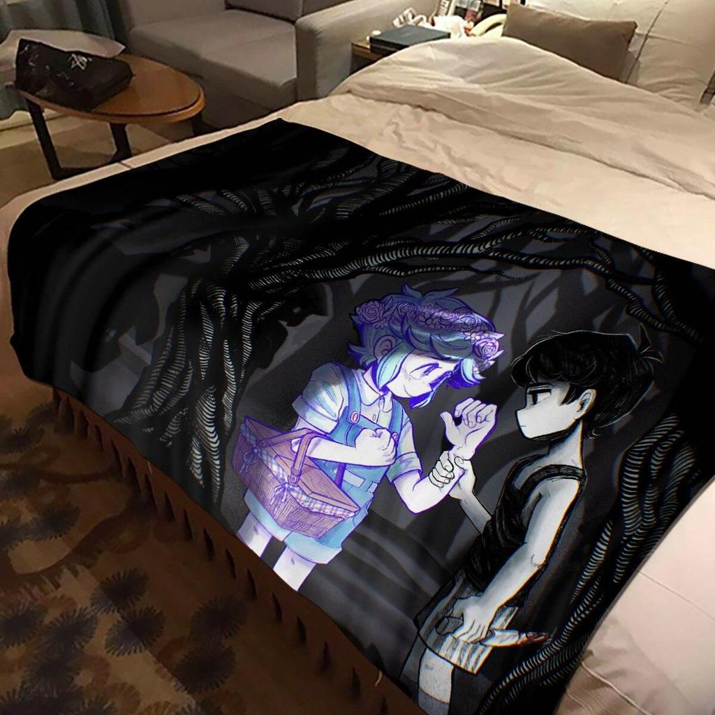 Одеяло для игры Omori, забавное фланелевое одеяло с котом Омори, мультяшными друзьями, для спальни, гостиной, покрывало для дивана, покрывало Omori