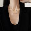 Simple Classic Titanium Steel Double Layer Snake Bone Chain Necklace For Woman Fashion Jewelry Girl's Sexy Chain