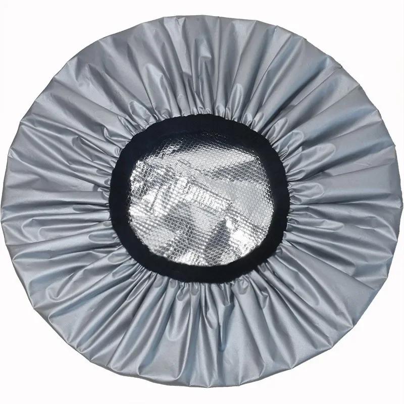 Регулируемый двухслойный атласный капор для сна, двухсторонний женский круглый шапочка для душа, ночная шапочка для сна из полиэстера, однотонная черная подкладка