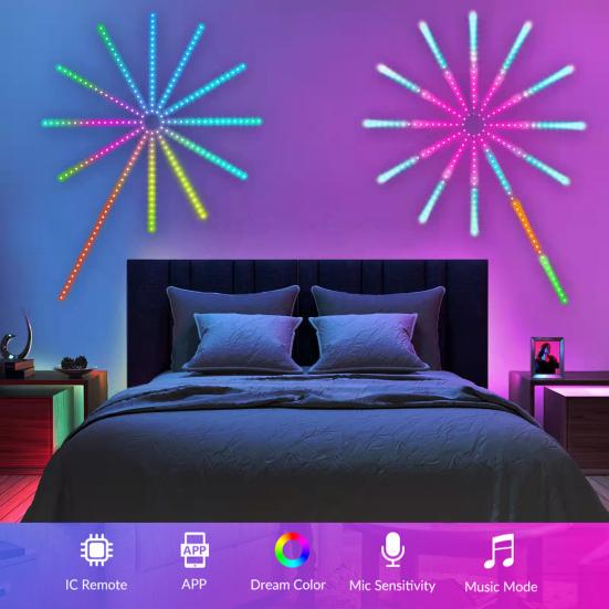 Светодиодная лента RGB с поддержкой Wi-Fi и Bluetooth, интеллектуальная светодиодная подсветка, синхронизация музыки, дистанционное управление, рождественские украшения, огни