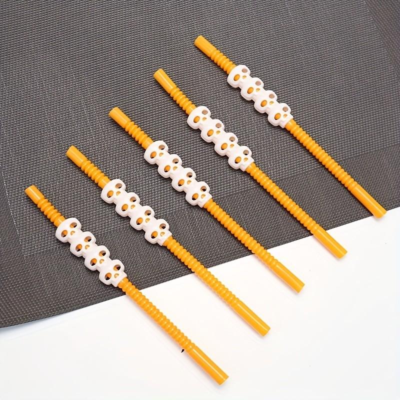 Halloween Plastic Drinking Straws Skeleton Skull Pumpkin Decorative Straw for Party Bar Drinks Supplies
