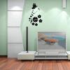 Премиальная 3D Зеркальная Наклейка на Стену Часы Бабочка Цветок со Съемным Дизайном