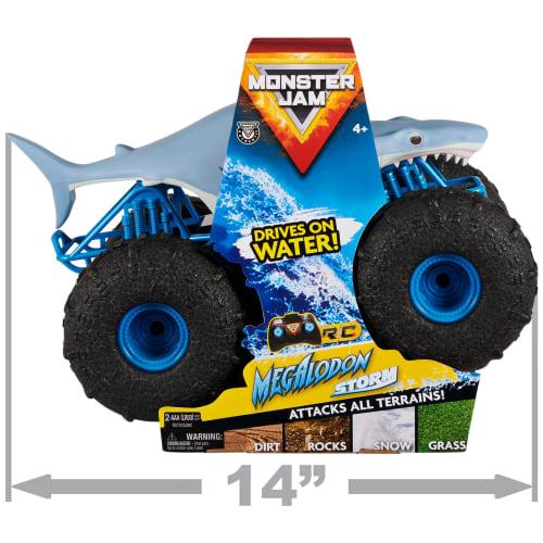 Official Monster Jam Megalodon Storm All-Terrain Remote Control Monster Truck, 1:15 Scale