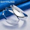 Luxury 925 Sterling Silver 35mm Smooth U-Shaped Earrings for Women Fashion Accessories Wedding Jewelry