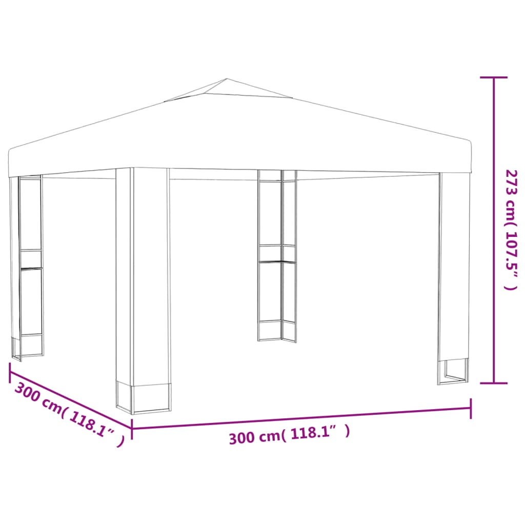 Gazebo with Double Roof 3 x 3 m Anthracite