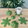1 Set Christmas Tree Coasters Plastic Heat Insulation Trivets with Star Stirring Stick Table Protector Decorative Coasters