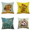 Van Gogh Painting Pillow Case Home Decor Linen Cushion Cover for Sofa Aesthetic Pillow Cover Star Night Sunflower Self-portrait