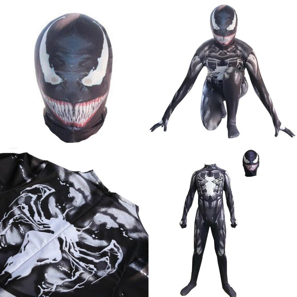 Venom Spider-man Cosplay Costume Jumpsuit With Exquisite Design And Breathable Fabric For Kids And Adults