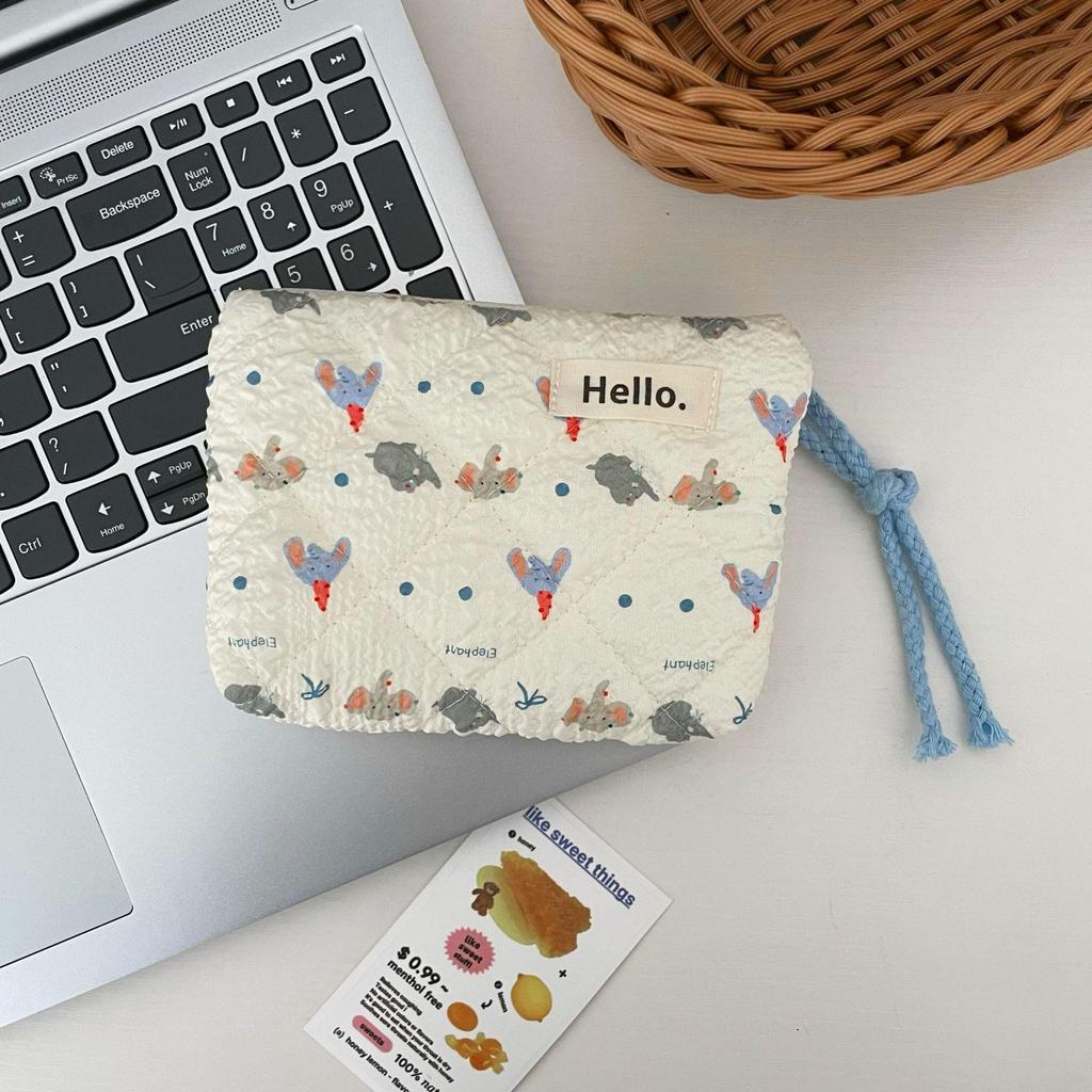 Милый стеганый кошелек для монет: Женская мини-сумка для помады, хранения всякой всячины и держатель для карт 2025