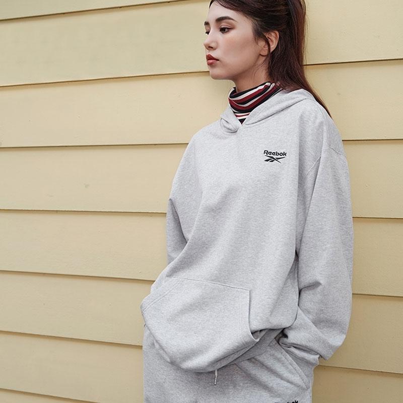 Reebok Толстовки Унисекс Серые С капюшоном Умеренный Обычный 23REF301UGG4