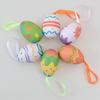 6Pcs Colorful Foam Easter Egg Hanging Decorations with Lanyard Exquisite Patterns Durable Material Simulation Egg Ornaments
