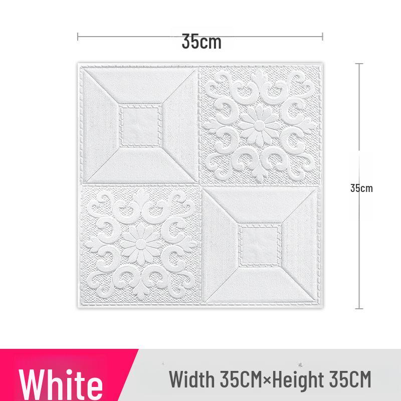 3D Brick Pattern Self-Adhesive Wall Sticker: Anti-Collision, Soft, 35x38, Small Size