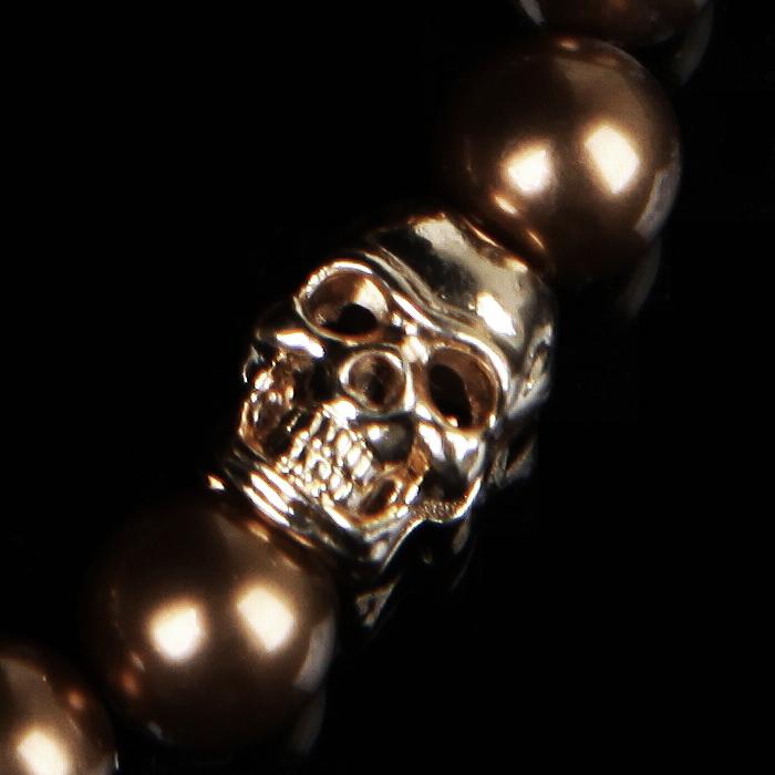 Восьмитомный браслет с бусинами Ev 2Skull(Золото)