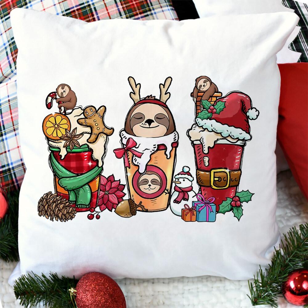 Чехол для подушки с рождественским узором для дивана, чехол для подушки с рождественским принтом, декор для комнаты для рождественской вечеринки