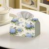 1pc 2D Flat Printing Blue Hydrangea And Birds Tissue Box, Suitable for Living Room, Bedroom, Dining Room, Study, Polyester Material, Enlarged Version