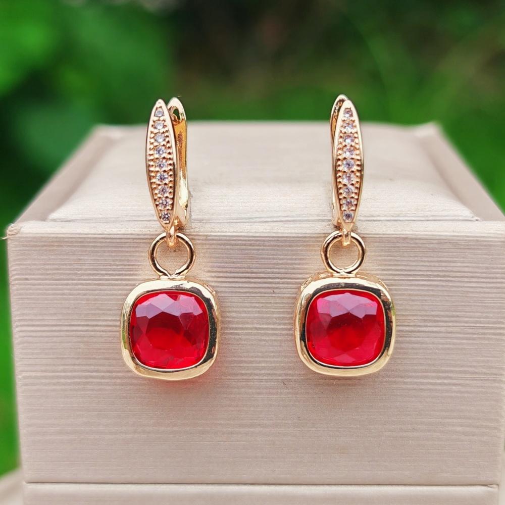 1 пара модных 5-цветных квадратных висячих сережек для женщин с кубическим цирконием, украшения на каждый день, аксессуары для вечеринок