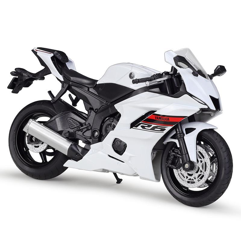 1/12 Scale Welly 2020 YAMAHA YZF-R6 Alloy Motorcycle Model Diecasts Metal Toy Vehicles Motorcycle Model High Simulation Collection Childrens Gifts
