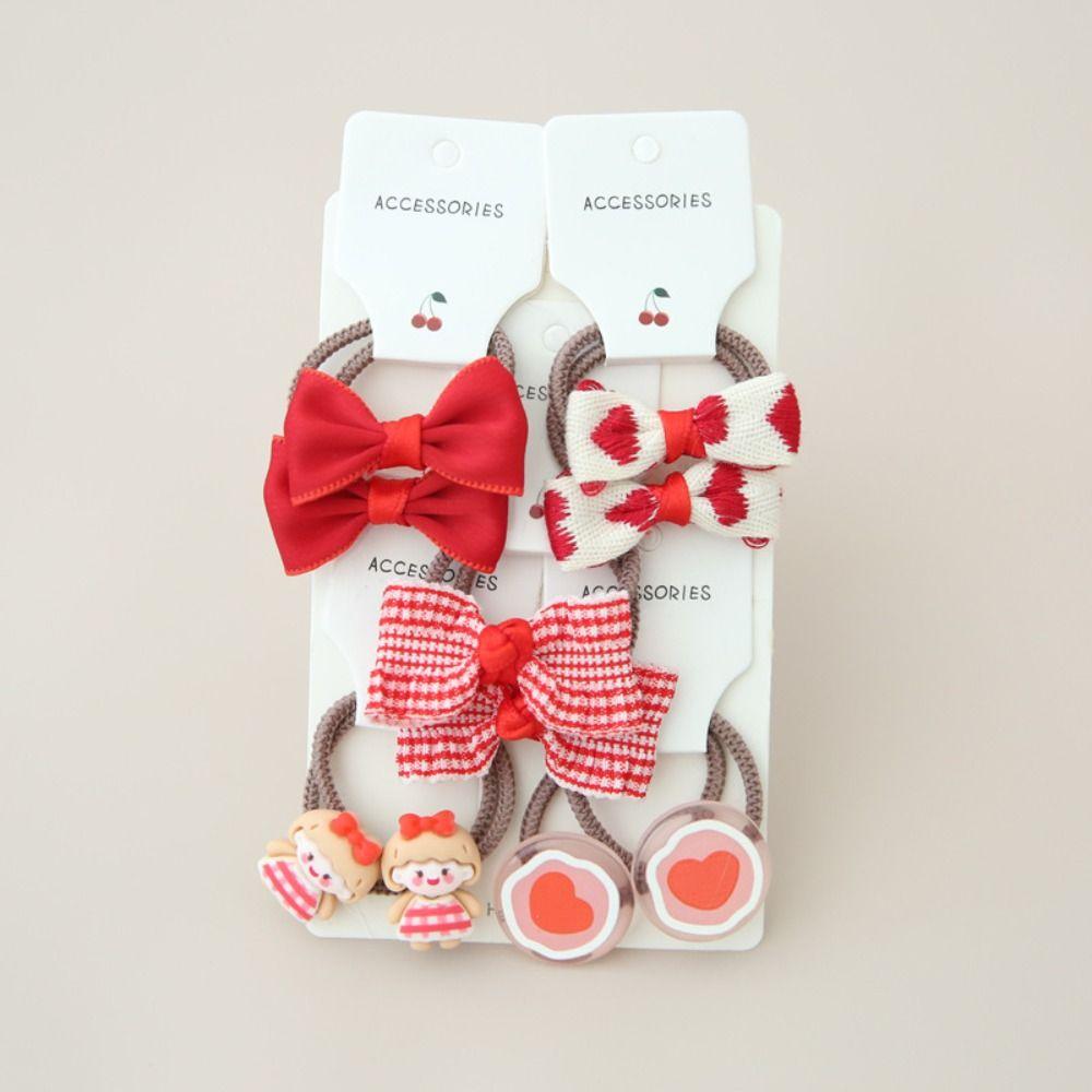 10Pcs Cute Elastic Rubber Band Kids Girls Hair Rope Luxury Hair Ties Bowknot