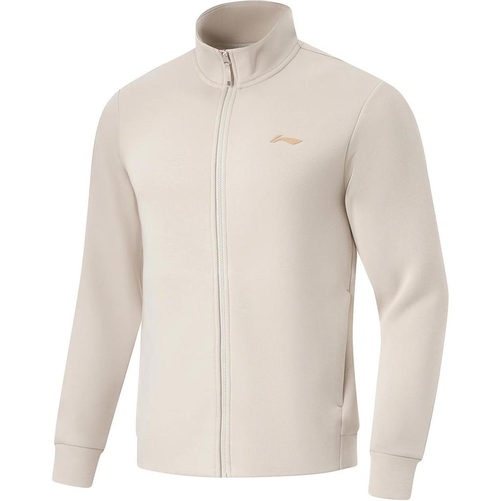 Li Ning Comfortable Casual Solid Color Stand Collar Zipper Cardigan Sweatshirt Men Sweatshirt Mica-Gray AWDU125-2