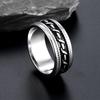 Titanium Steel Men's Retro Hip Hop Rotatable Ring - Non-fading, Unique Design