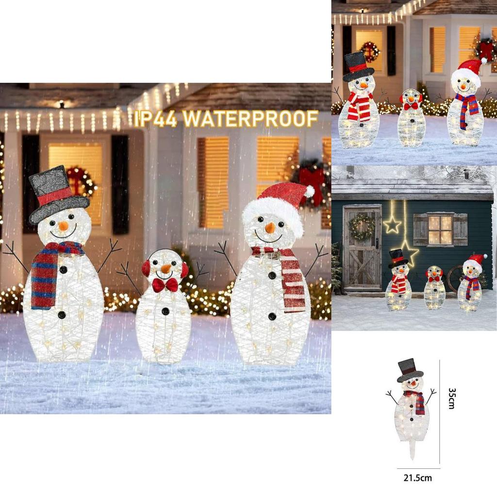 Inserted 2d Snowman Led Lamp With Cartoon Style For Festive Garden Display And Outdoor Decor