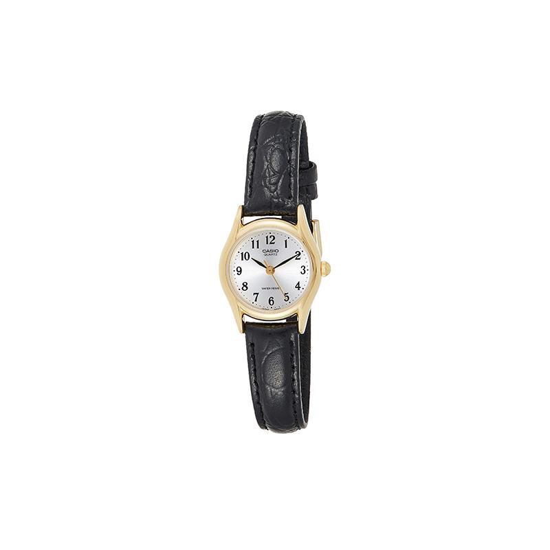 Casio Стандартная серия Коричневая кожаная кварцевая серебристый циферблат Часы Бизнес кварцевый механизм Ремешок из смолы Японские и корейские часы Женские часы LTP1094Q-7B2