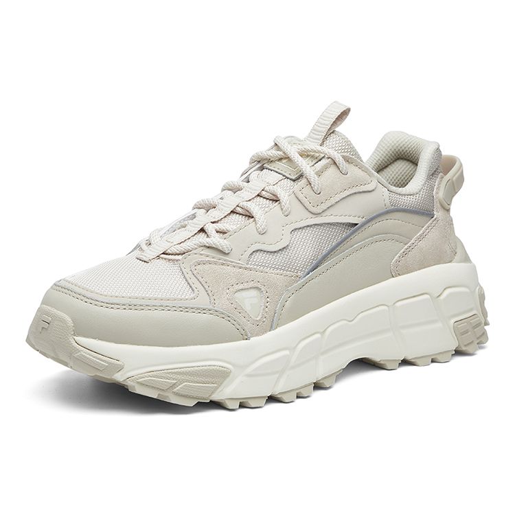 Fila Skyrunner Mesh Retro Casual Shock Absorbing Durable Breathable Low Top Dad Shoes Women Sneaker Oatmeal F12W041132FSS