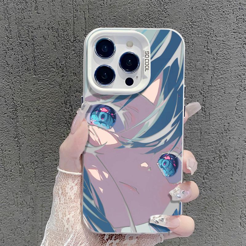 Аниме Девушка Певица Хацунэ Мику Матовый Чехол для iPhone 17 Air 16 E 15 14 Plus 13 12 Mini 11 Pro Max Акриловый Лист Силиконовая Крышка
