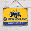 Винтажный знак на жестяной табличке с изображением трактора New Holland Ретро Декор для стены фермы Шэбби-шик Арт-постер Табличка Идеальный подарок для дома или офиса
