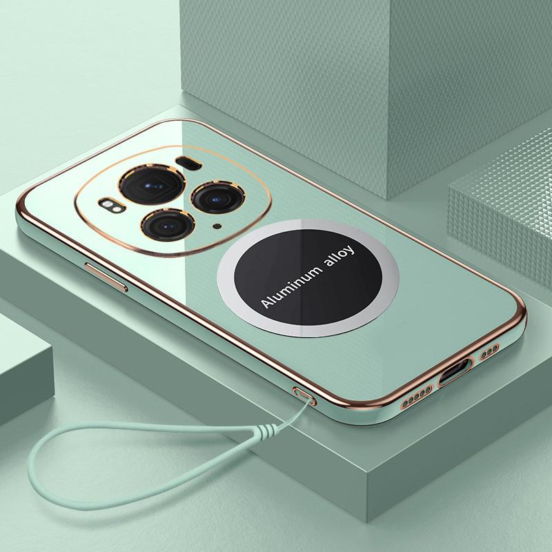 Чехол для Honor magic 6 Чехол для телефона Honor magic 6 Pro Магнитное притяжение Роскошное квадратное покрытие Противоударная силиконовая задняя крышка