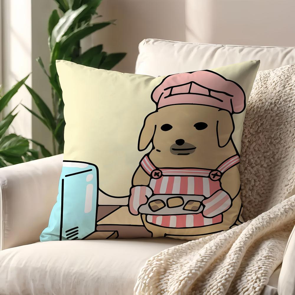 funny kawaii nNudaeng Dog Meme cushion cover For Pillow Printing Sofa Decoration Home Car Room Coffee Office Nordic Simplicity