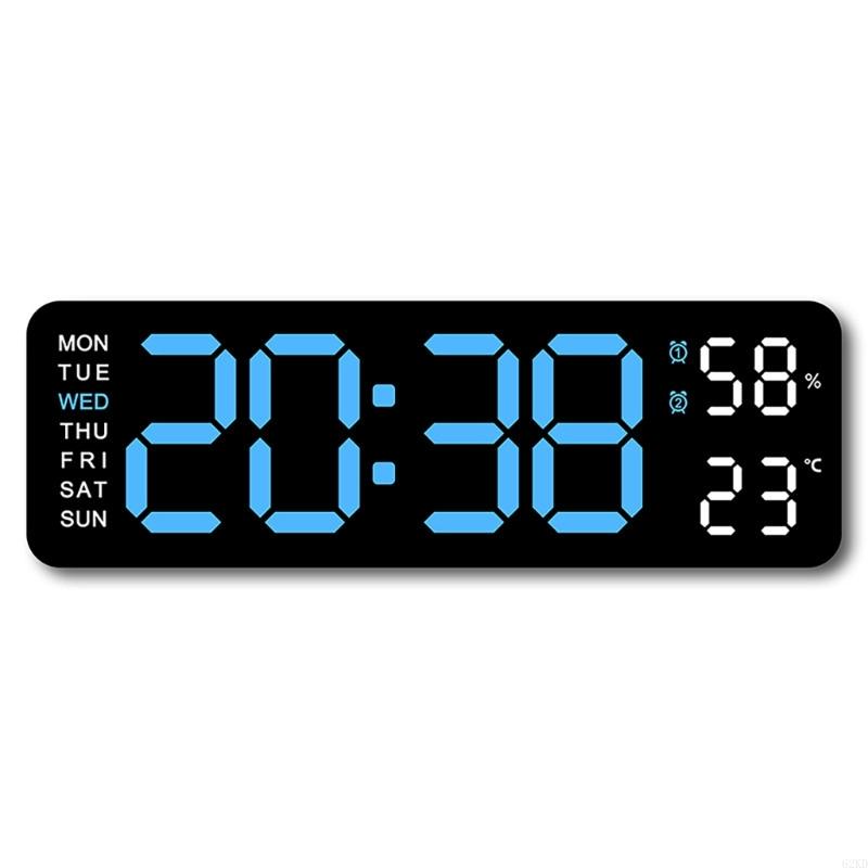 62KD Adjustment Brightness Digital Clock with Alarm and Week Date Temperature Display