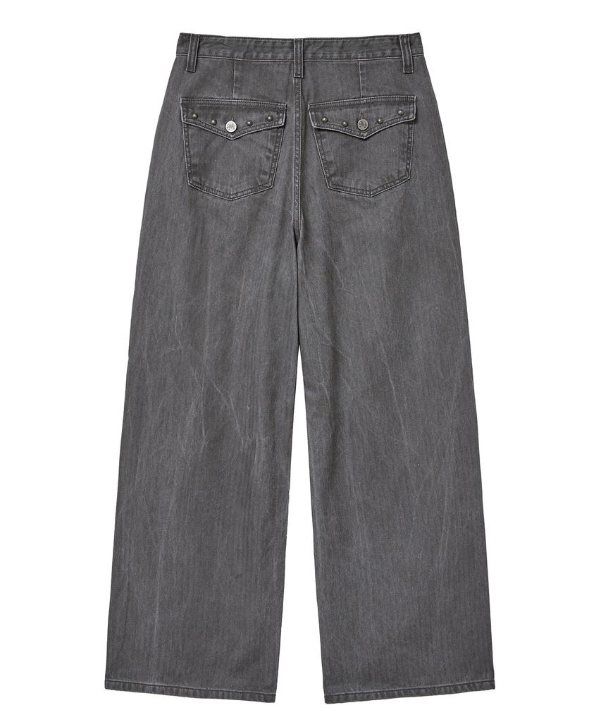 MIDNIGHT MOVE Hb Rivet Pants (Dark Gray)