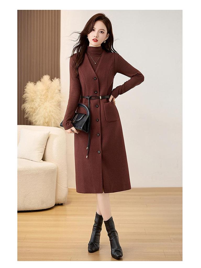 2025 Spring High-End Women's Fashion Two-Piece Set: Elegant Slimming Shirt & Vest Dress ME1861
