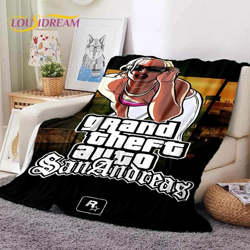GTA Game Grand Theft Auto Gamer Soft Flannel Blanket for Beds Bedroom Sofa Picnic,Throw Blanket for Cover Outdoors Leisure Gift