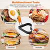 Egg Ring Heart Circle Flower Star Shapes Non-Stick Foldable Handle Egg Mold for Frying Eggs English Muffins Breakfast Sandwich Burger Maker Kitchen
