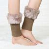 Women's Winter New Average Size Short Flip Flop Fur Warm Socks Boot Covers Knitted Wool Leg Warmers Breathable Anti-friction