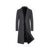 Men's Mid-Length Woolen Coat: Solid Color Single-Breasted Trench for Autumn/Winter