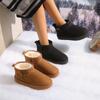 Brand Women's Shoes Australian Boots Winter Footwear Round Toe Flat Heel Boots-Women Fashion Snow Low Ladies Ankle Cotton