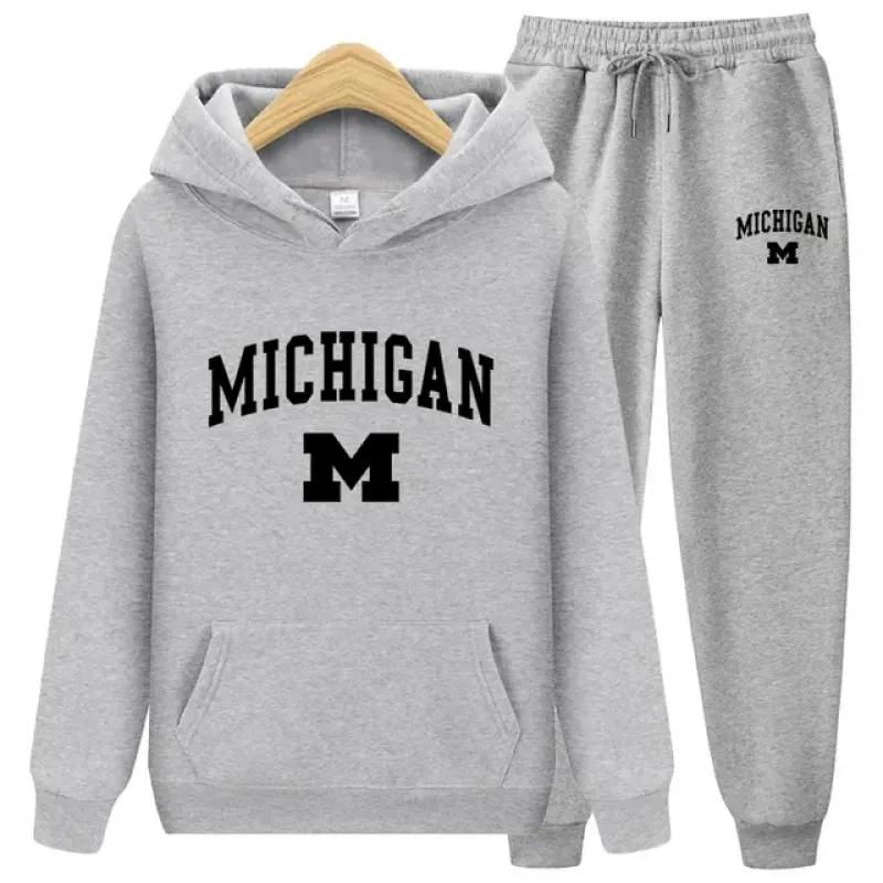 Осень-зима 2023, новая спортивная одежда, спортивные костюмы, мужские повседневные теплые плюшевые толстовки с буквенным принтом, брендовый принт, мужской наряд из 2 предметов