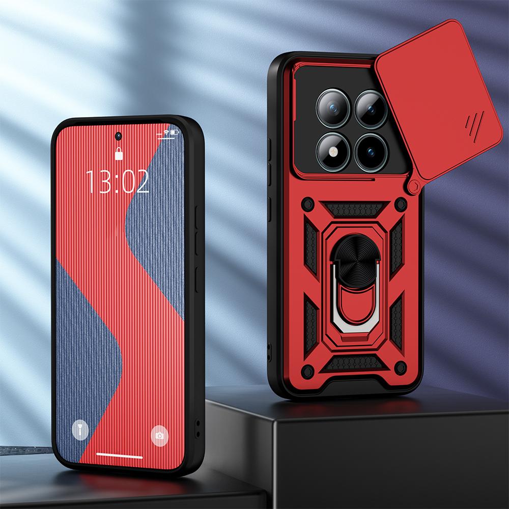 KEYSION Ударопрочный бронированный чехол для Xiaomi POCO M8 Pro 5G с кольцом-подставкой и защитой шторки камеры, задняя крышка телефона для POCO M8 5G