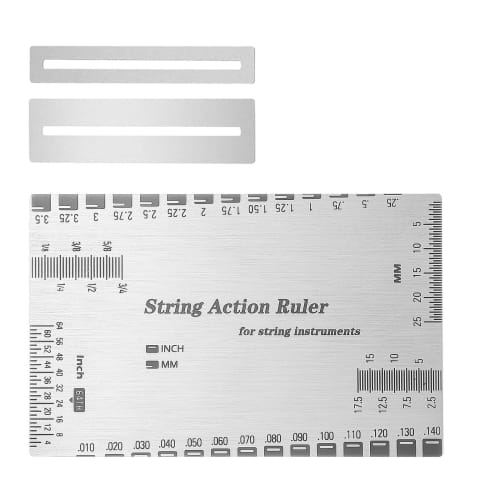 3-Piece Set: String Height Gauge, Guitar String Height Ruler, Guitar String Action Meter, Fingerboard Protector, Fingerboard Polishing & Maintenance T