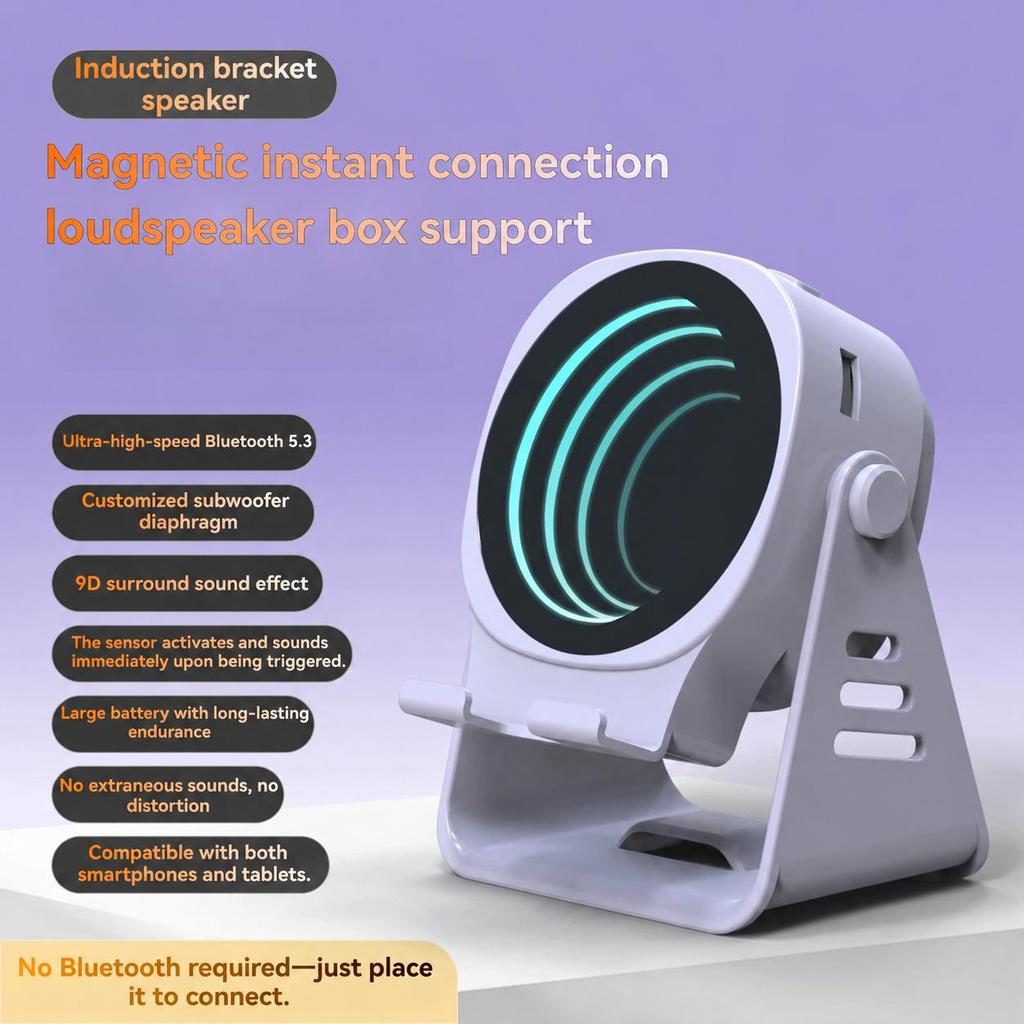 Multifunctional Desktop Stand Creative Night Light Bluetooth Speaker with RGB LED Lights and High-Definition Sound Quality purple