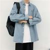 Мужская повседневная джинсовая рубашка Yemi Fashion Harajuku - длинный рукав, свободный крой, куртка в осеннем стиле