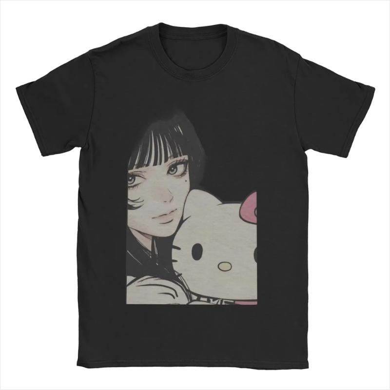 Junji-Itos Tomie X Hello Kitty Merch Unisex T Shirt Cotton Tee Graphic Printing Horror Tops T-shirt Oversized Y2k Men Women TEES