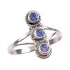 Natural Tanzanite Gemstone 925 Solid Sterling Silver Jewelry Ring Size 8 Z9J12