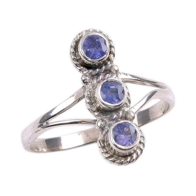 Natural Tanzanite Gemstone 925 Solid Sterling Silver Jewelry Ring Size 8 Z9J12