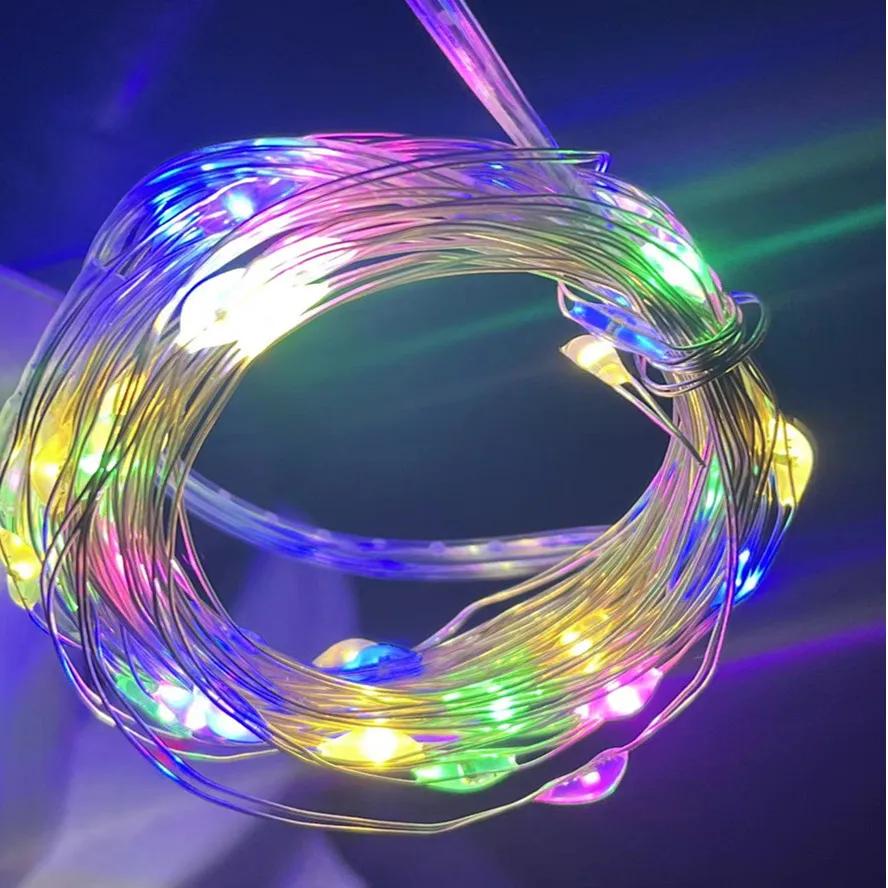 1/5/20M USB LED String Lights Copper Silver Wire Garland Light Waterproof Fairy Lights For Christmas Wedding Party Decoration
